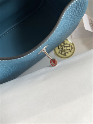 Lindy Mini Bag Taurillon Clemence Leather Gold/Silver Tone Metal In Blue Jean Color HS