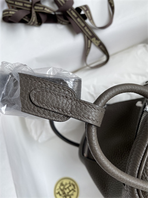 Lindy Mini Bag Taurillon Clemence Leather Gold/Silver Tone Metal In Etain Color HS