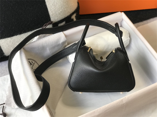 Lindy Mini Bag Calfskin Leather Gold/Silver Tone Metal In Black Color