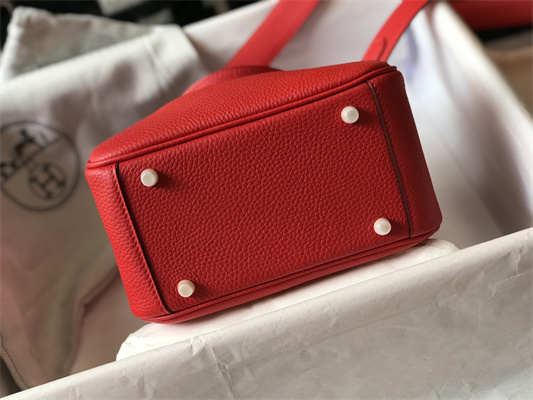 Lindy Mini Bag Calfskin Leather Gold/Silver Tone Metal In Red Color