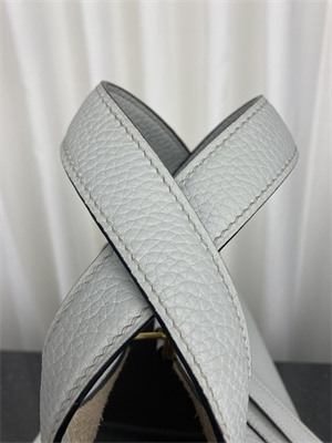 Picotin Lock Bag Taurillon Clemence Leather 18/22CM Gold/Silver Tone Metal In Bleu Glacier Color HS