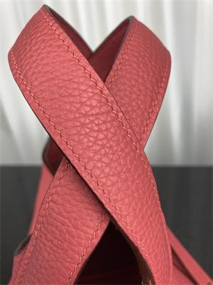 Picotin Lock Bag Taurillon Clemence Leather 18/22CM Gold/Silver Tone Metal In Rose Lipsur Color HS