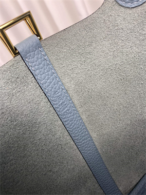Picotin Lock Bag Taurillon Clemence Leather 18/22CM Gold/Silver Tone Metal In Azure Blue Color HS