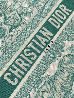 CD Medium Book Tote Toile de Jouy Embroidery Green