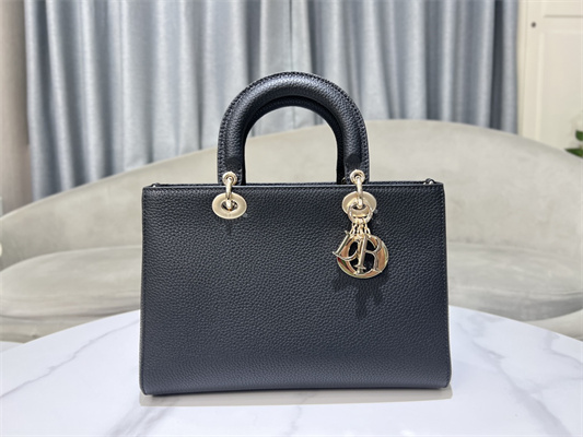 CD Lady D-Sire Medium My ABCDior Bag Bull Leather Black