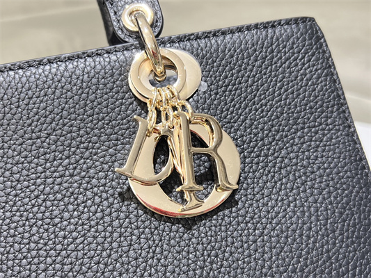 CD Lady D-Sire Medium My ABCDior Bag Bull Leather Black