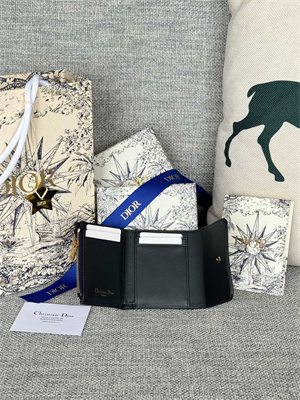 CD 30 Montaigne Trifold Wallet Blue Dior Oblique Jacquard