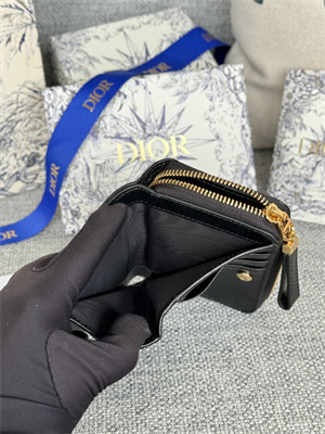 CD Caro Scarlet Wallet Supple Cannage Lambskin Black S5032