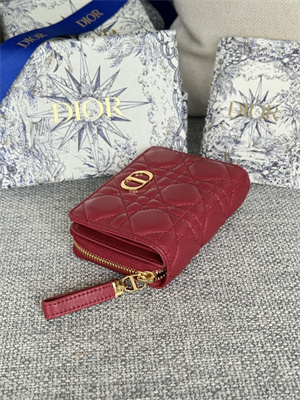 CD Caro Scarlet Wallet Supple Cannage Lambskin Red S5032