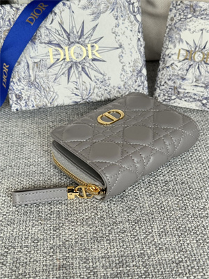 CD Caro Scarlet Wallet Supple Cannage Lambskin Grey S5032