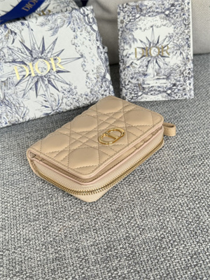 CD Caro Scarlet Wallet Supple Cannage Lambskin Beige S5032