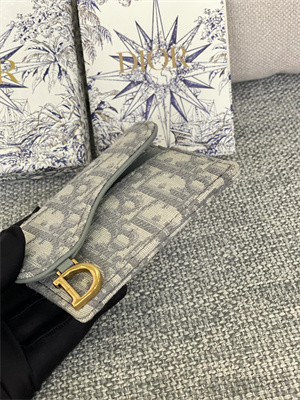 CD Saddle Card Holder Gray Dior Oblique Jacquard S5610