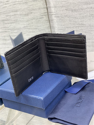 CD Black Dior Oblique Jacquard Wallet