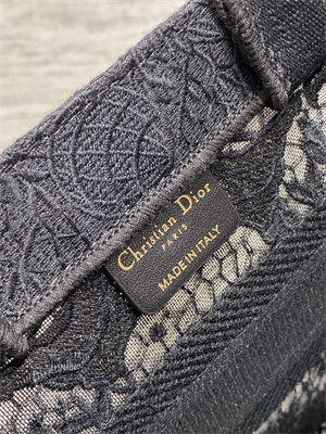 CD Small Book Tote Black Toile de Jouy Soleil Macram?? Embroidery