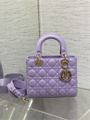CD Small Lady Di.or My ABCDior Bag Cannage Lambskin Gold Tone Metal Lt Purple