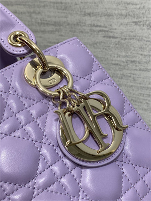 CD Small Lady Di.or My ABCDior Bag Cannage Lambskin Gold Tone Metal Lt Purple