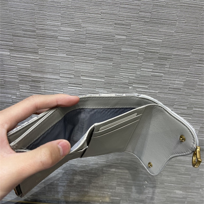 CD Saddle Lotus Wallet Gray Dior Oblique Jacquard