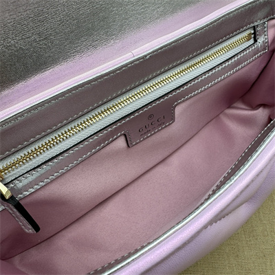 Gucci GG MARMONT Medium Shoulder Bag Pink iridescent 443497