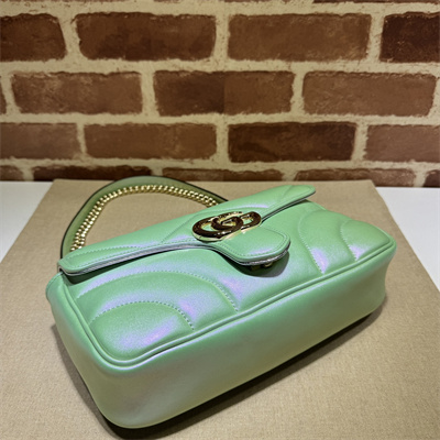 Gucci GG MARMONT Medium Shoulder Bag Lt Green iridescent 443497