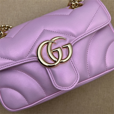 Gucci GG MARMONT Small  Shoulder Bag Pink iridescent 446744