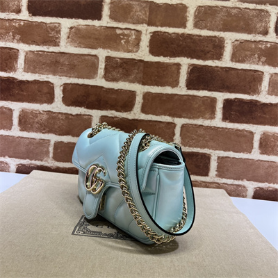 Gucci GG MARMONT Small  Shoulder Bag Lt Blue iridescent 446744