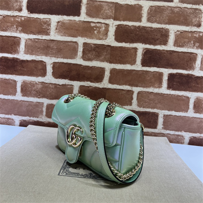 Gucci GG MARMONT Small  Shoulder Bag Lt Green iridescent 446744