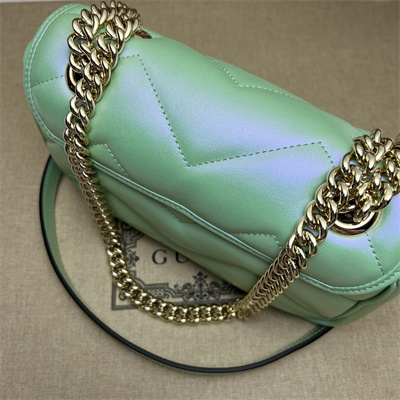 Gucci GG MARMONT Small  Shoulder Bag Lt Green iridescent 446744