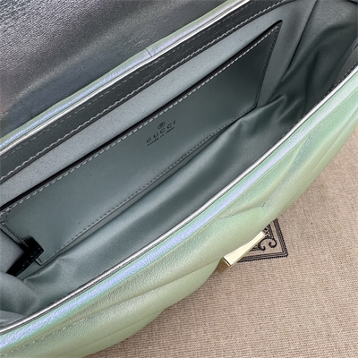 Gucci GG MARMONT Small  Shoulder Bag Lt Green iridescent 446744
