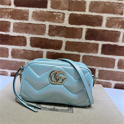 Gucci GG MARMONT Small Shoulder Bag Lt Blue iridescent 447632