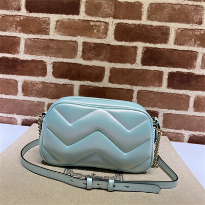 Gucci GG MARMONT Small Shoulder Bag Lt Blue iridescent 447632