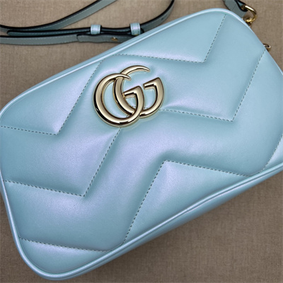 Gucci GG MARMONT Small Shoulder Bag Lt Blue iridescent 447632