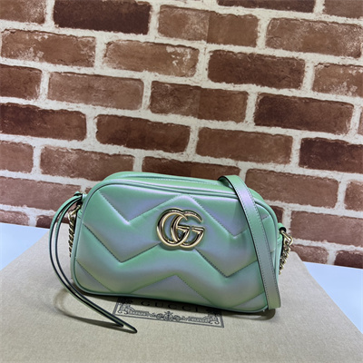 Gucci GG MARMONT Small Shoulder Bag Lt Green iridescent 447632
