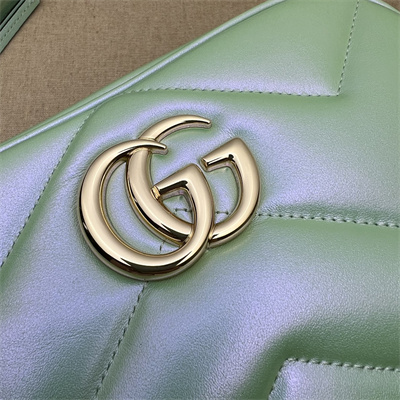 Gucci GG MARMONT Small Shoulder Bag Lt Green iridescent 447632