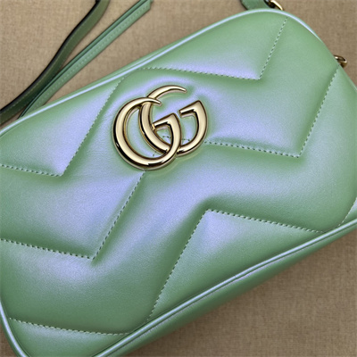 Gucci GG MARMONT Small Shoulder Bag Lt Green iridescent 447632