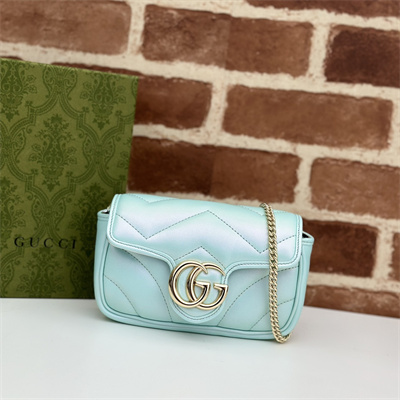 Gucci GG MARMONT MINI BAG Lt Blue iridescent 476433