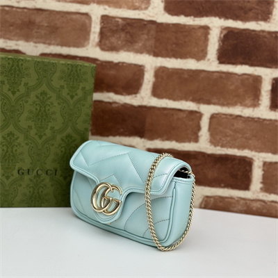 Gucci GG MARMONT  MINI BAG Lt Blue iridescent 476433
