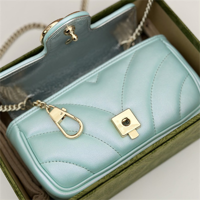 Gucci GG MARMONT  MINI BAG Lt Blue iridescent 476433