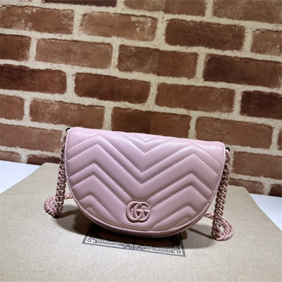 Gucci GG MARMONT MATELASS?? CHAIN MINI BAG Light Pink 746431