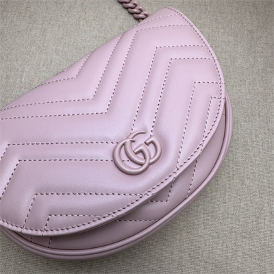 Gucci GG MARMONT MATELASS?? CHAIN MINI BAG Light Pink 746431
