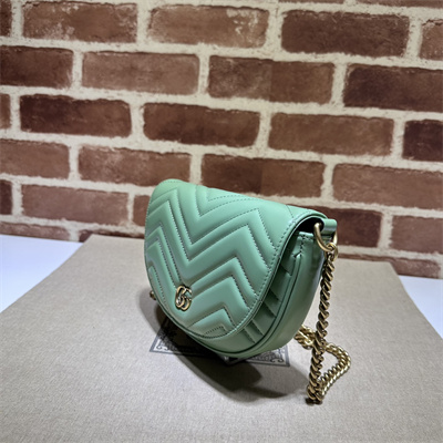 Gucci GG MARMONT MATELASS?? CHAIN MINI BAG Green 746431