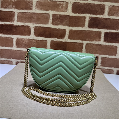 Gucci GG MARMONT MATELASS?? CHAIN MINI BAG Green 746431