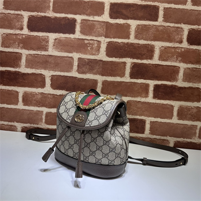 Gucci OPHIDIA MINI BACKPACK Beige and ebony GG Supreme canvas 795221