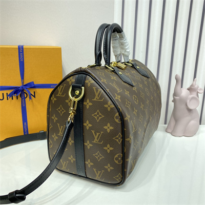 L.V Speedy Bandoulière 30 Monogram Canvas Black Strap M41112