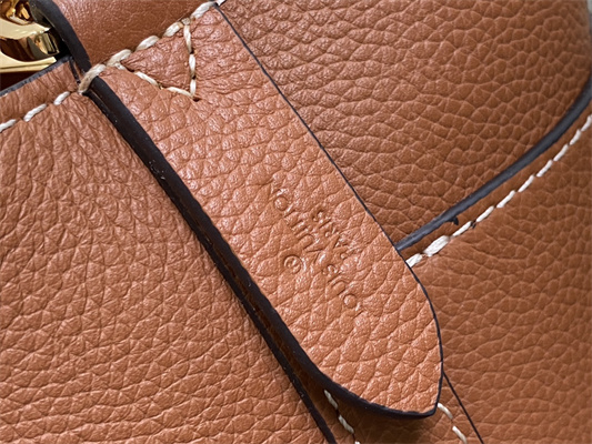 L.V Lock and Walk Grained Calfskin Cognac M24165