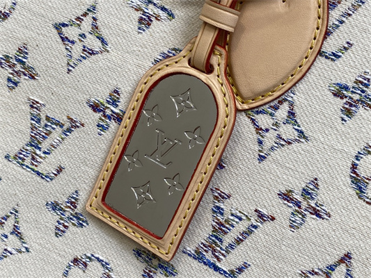 L.V ONTHEGO MM Denim Textile Jacquard White Color M24708