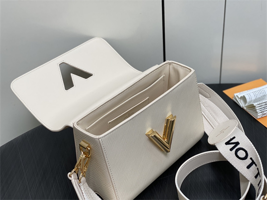 L.V Twist MM Bag With Strap EPI Leather Cream M24765