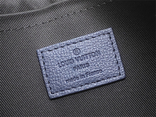 L.V Pochette To-Go Monogram Shadow Calfskin Leather Ink Blue/White