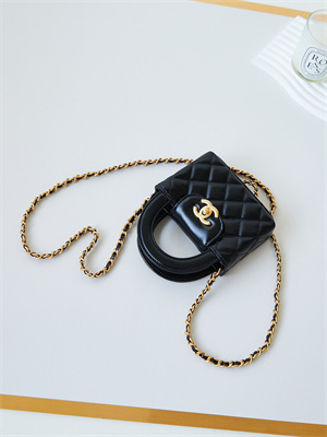 Chanel Clutch With Chain Shiny Aged Calfskin Gold-Tone Metal Black AP3435