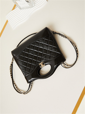 Chanel 31 Mini Shopping Bag Lambskin & Gold-Tone Metal Black AS4133