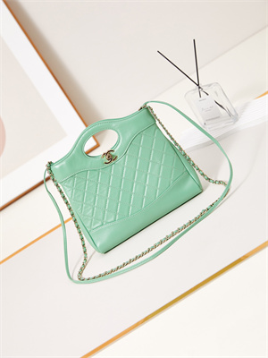 Chanel 31 Mini Shopping Bag  Lambskin & Gold-Tone Metal Green AS4133